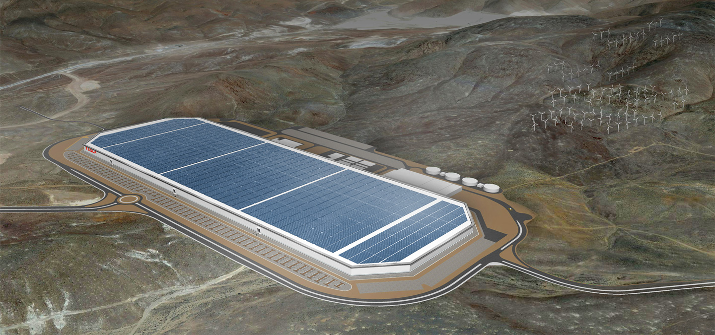 特斯拉汽车公司的可再生能源电池Gigafactory