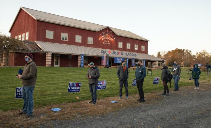 Farm market Biden-Harris supporters