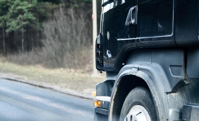 Truck wheel blur